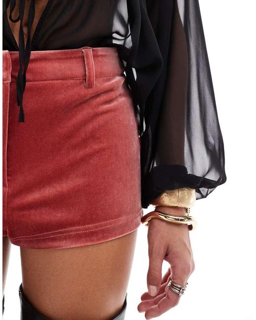 ASOS Black Velvet Tailored Micro Short