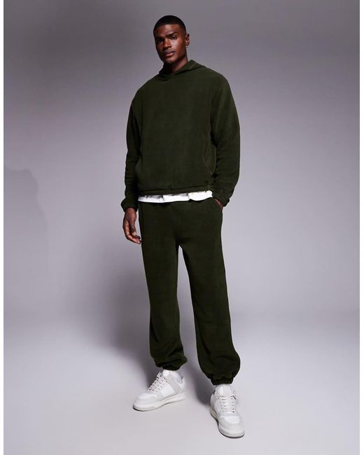 ASOS Black Co-ord Tapered Fleece jogger for men
