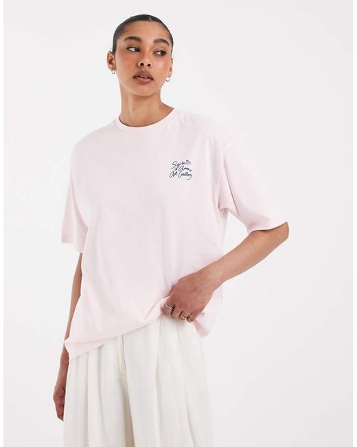 JJXX White Oversized T-shirt With Flower Back Print