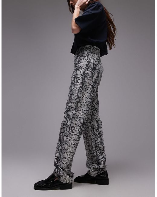 TOPSHOP Black Kort High Rise Straight Jean