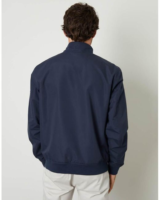 Threadbare Blue Showerproof Lightweight Zip Up Harrington Style Jacket for men