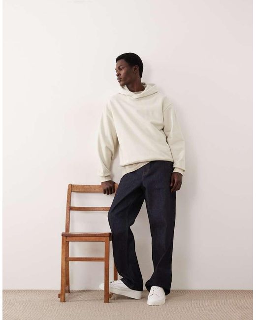 ASOS COLLECTIVE Natural Oversized Super Heavyweight Hoodie for men