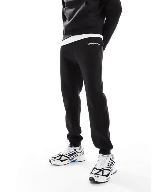 Criminal Damage Black Olympus Track Jogger for men