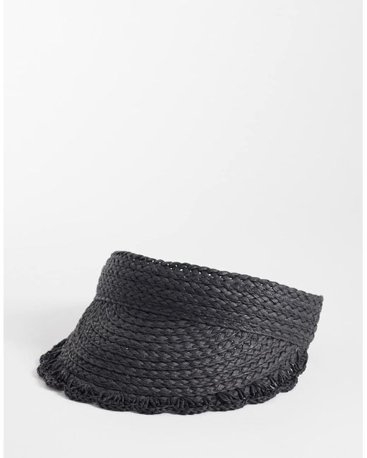 Accessorize Black Scallop Visor Hat