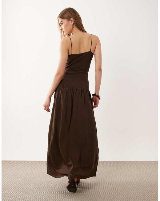 Mango Natural Scoop Neck Strappy Drop Waist Maxi Dress