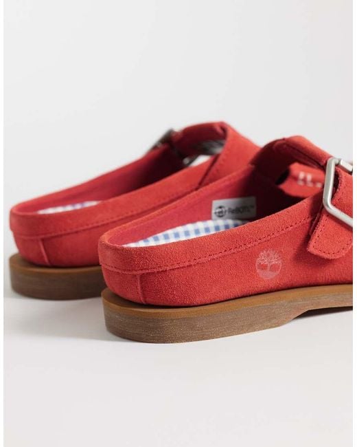 Timberland Red Classic Boat Clog Shoe