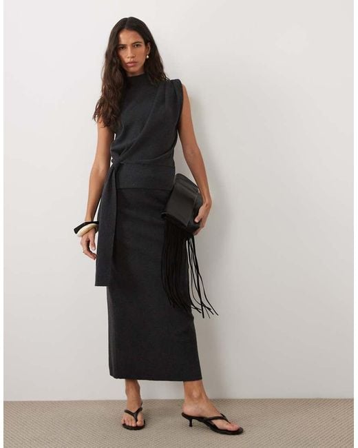 ASOS Black Wrap Front Tie Sleeveless Top Co-Ord