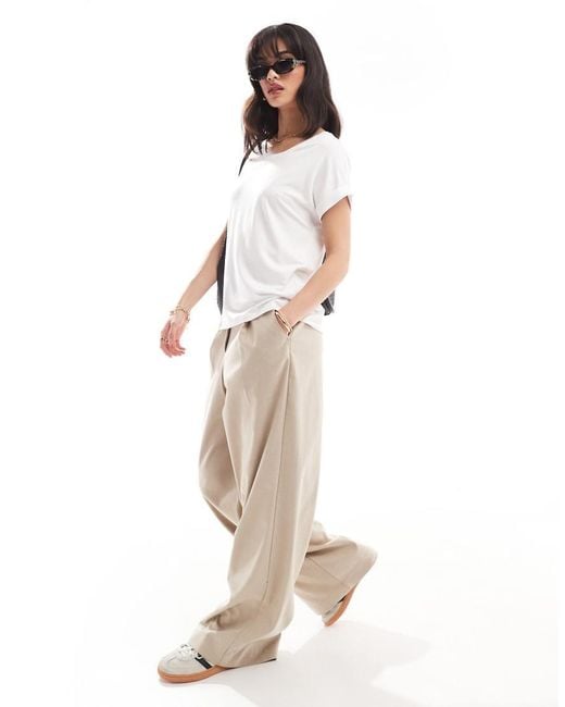 ONLY White Soft Round Neck T-shirt