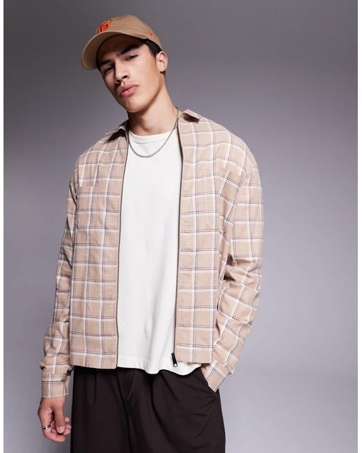 ASOS – kastige hemdjacke in Gray für Herren