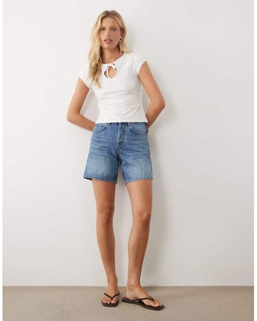 ASOS Natural Keyhole Top With Stud Details