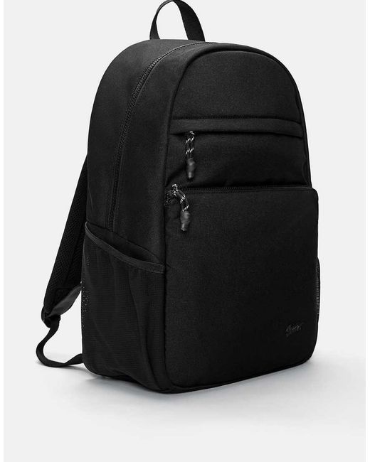 Pull&Bear Black Nylon Detail Backpack for men