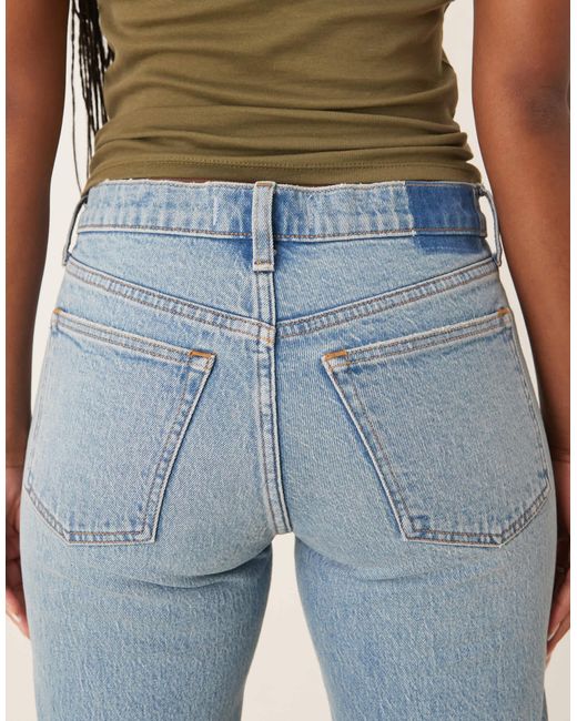 Abercrombie & Fitch Blue – curve love – knöchellange straight jeans