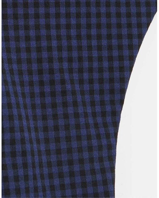 Pull&Bear Blue Gingham Check Bikini Bottoms