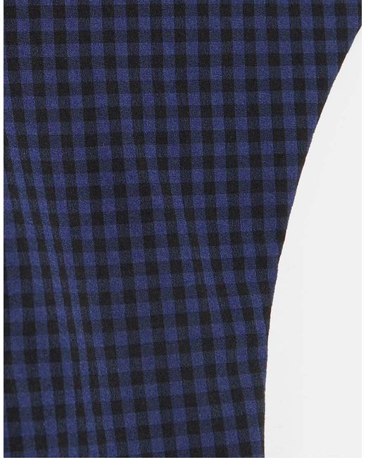 Pull&Bear Blue Gingham Check Bikini Bottoms