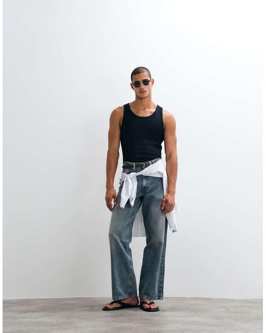 ARKET Blue Ribbed Tank Top for men