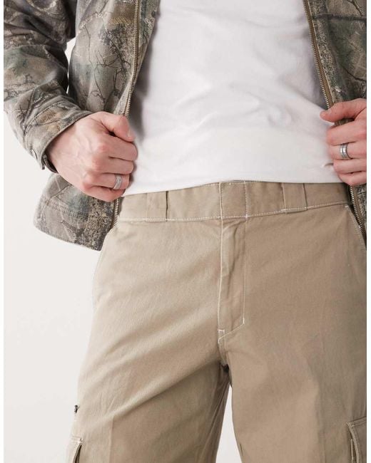 Dickies White Riverbend Cargo Work Trousers for men