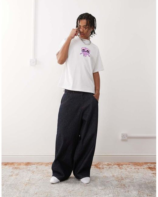 Camiseta Blanca De Corte Cuadrado Con Estampado Gráfico Great De Weekday de hombre de color White