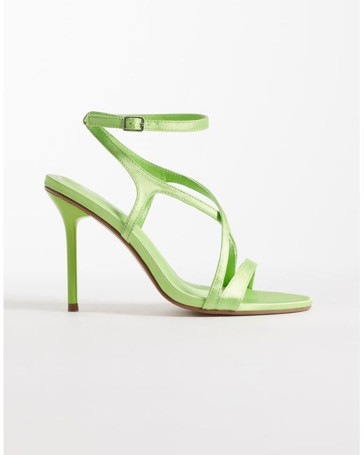Public Desire Green Sheer Heeled Sandals
