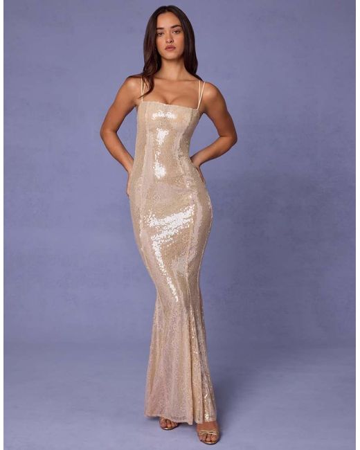 Oh Polly Blue Sima Embellished Maxi Dress