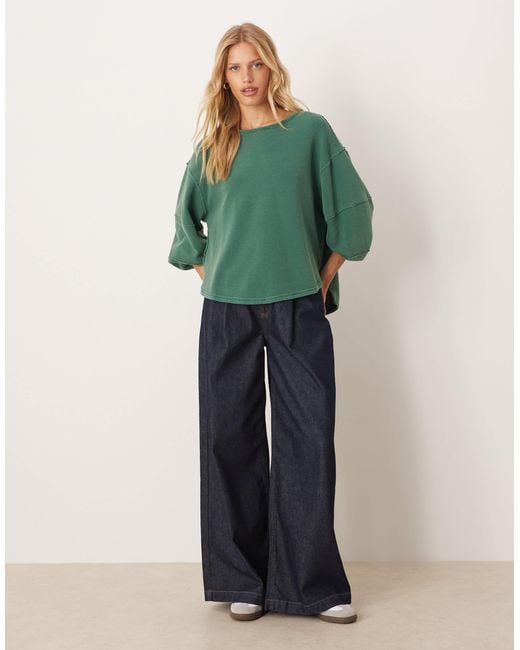Free People Green Total Eclipse Tee