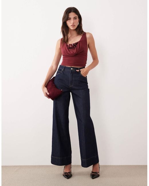 Motel Red Janic Sequin Top