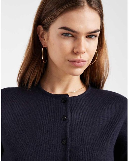 ONLY Blue O-neck Knitted Cardigan