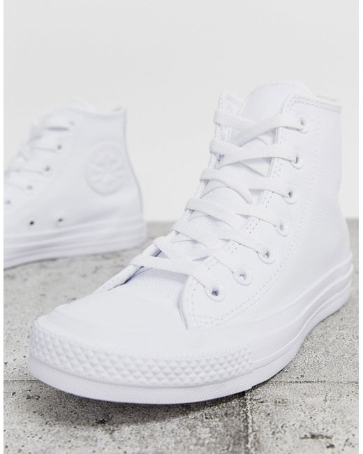 converse leather white trainers