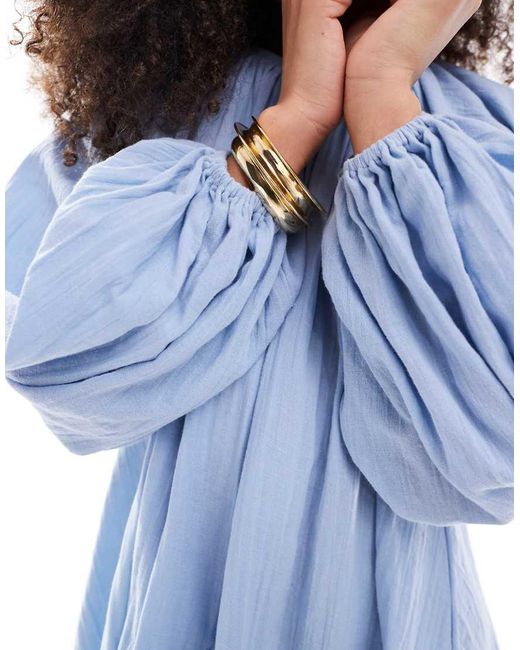 ASOS Mini Jurk Van Dubbele Stof Met A-Lijn in het Blue