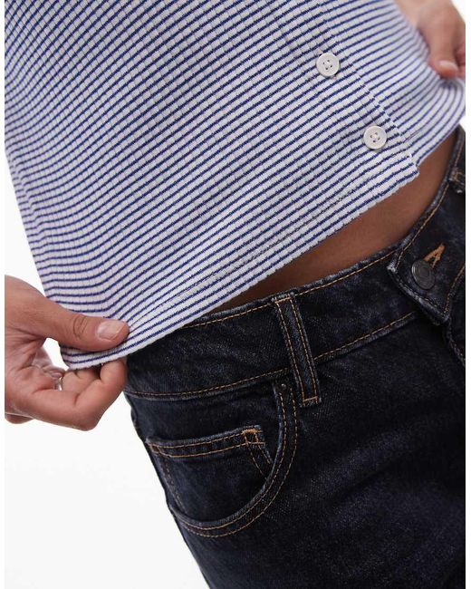 Crop Top A Coste A Righe Con Bottoni di Levi's in Blue