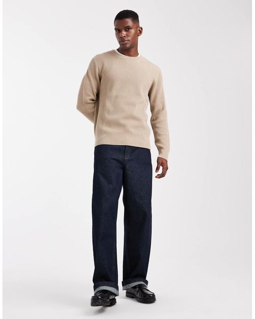 Jack & Jones Natural Ribbed Jumper for men