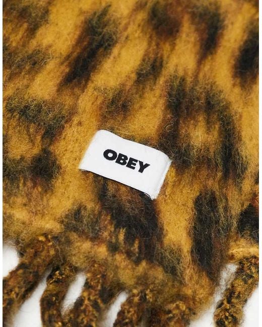 Bufanda Con Estampado De Leopardo De Obey de hombre de color Metallic