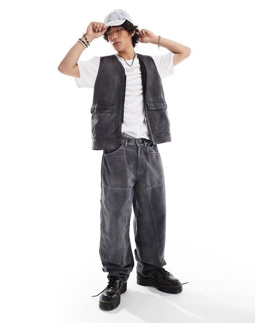 Collusion White X002 baggy Carpenter Jeans for men