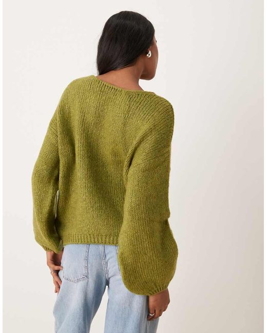Jdy Green Reversible Pullover Knitted Jumper