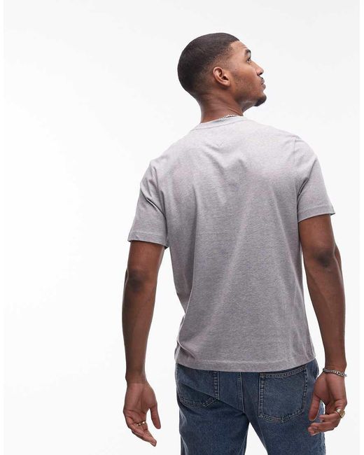 T-Shirt Grigia Con Scritta Del Logo di Tommy Hilfiger in Gray da Uomo