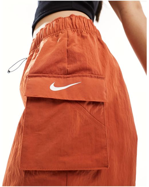 Nike Orange Woven Cargo Shorts