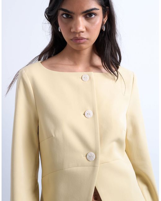 TOPSHOP Blue Seam Detail Blazer Top