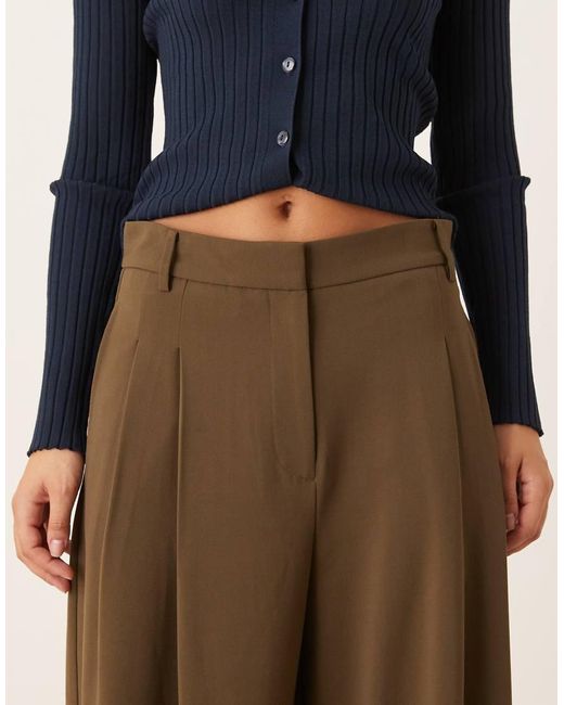 Mango Blue Pleat Front Tailored Trouser