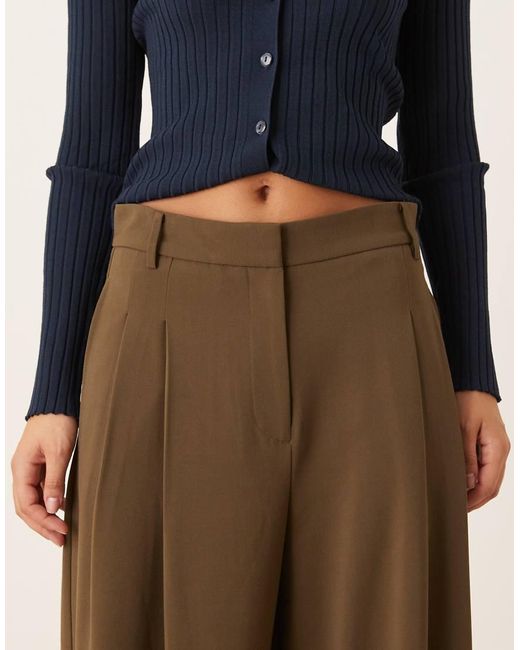 Mango Blue Pleat Front Tailored Trouser
