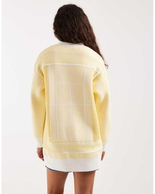 Lacoste Natural Premium Tennis Inspired Oversized Cardigan