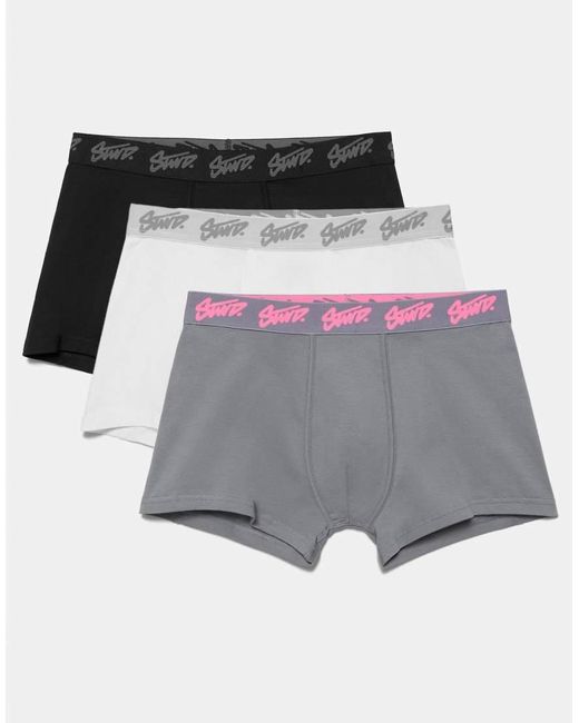 Pull&Bear Set Van 3 Boxershorts in het Gray voor heren