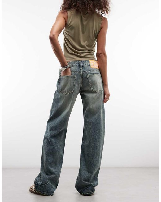 Vaqueros Denim Holgados De Corte Loose Fit En Lavado Azul Difuminado Cheap Monday de color Blue
