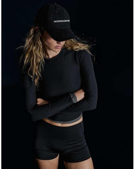 Bershka Black Technical Fabric Long Sleeve T-Shirt