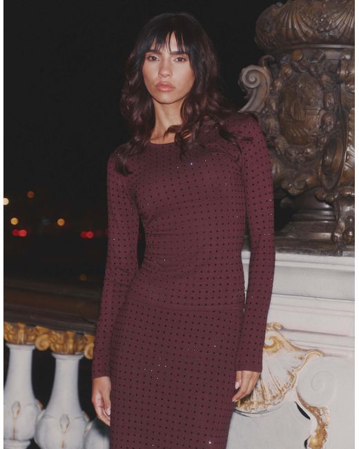 Top manches longues à strass - chocolat 4th & Reckless en coloris Black