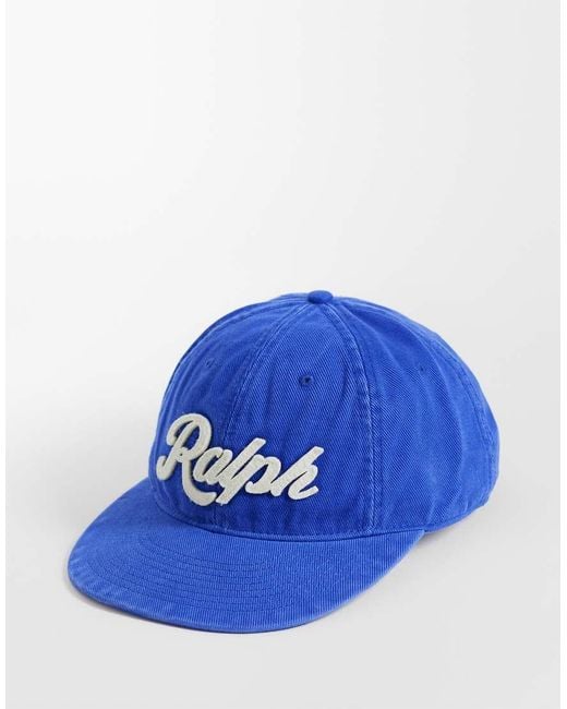 Polo Ralph Lauren Blue Script Logo Baseball Cap for men