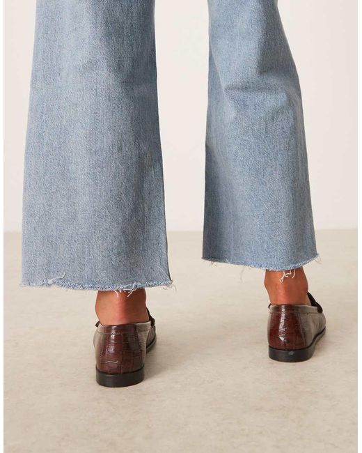 ASOS Blue Mayfair Premium Ruched Loafers