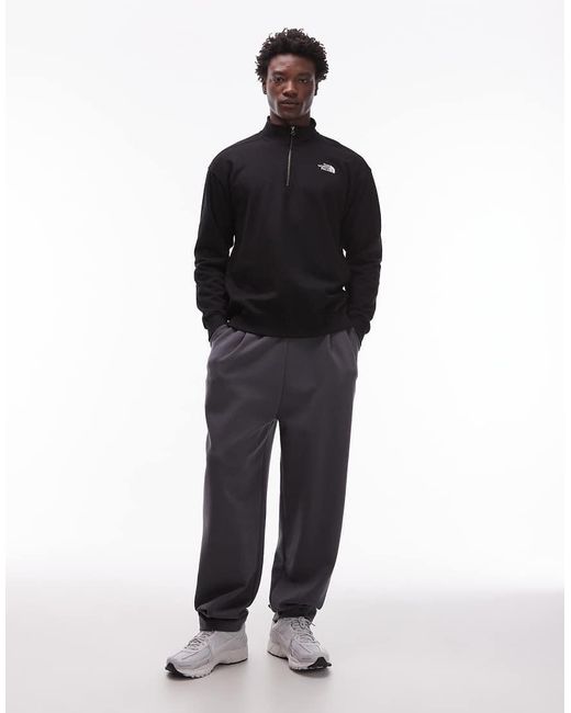 Sudadera Negra Con Cremallera Corta Y Logo De -Negro The North Face de color Black