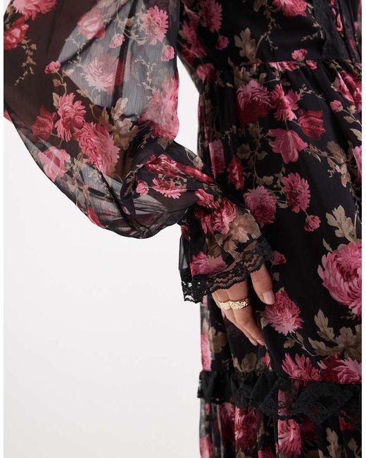 Miss Selfridge Red Corset Detail Maxi Dress