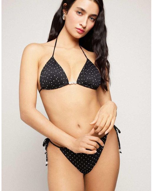 Tezenis Black Polka Dot Bikini Top