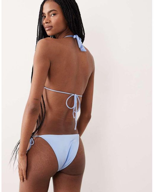 Free Society Blue Triangle Bikini Top