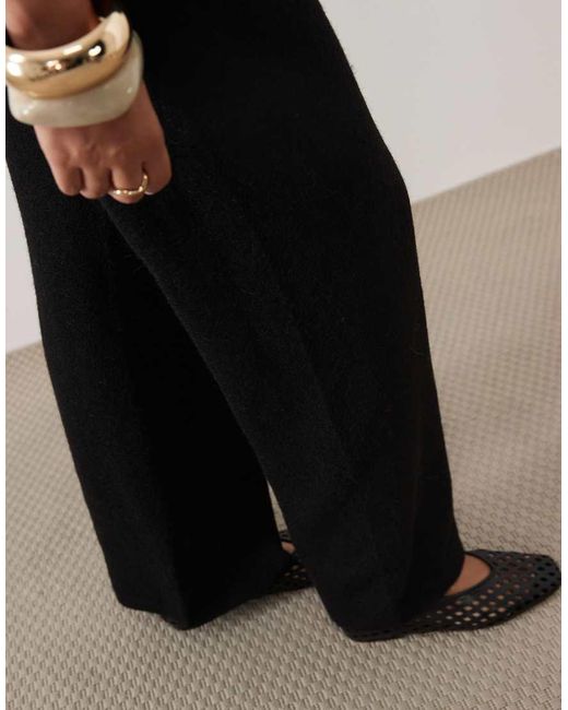 ASOS Black Asos Design Maternity Wide Leg Trouser With Wool Co-ord